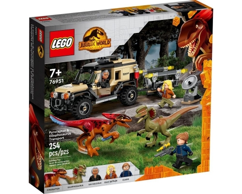 LEGO Jurassic World 76951 Перевозка пирораптора и дилофозавра
