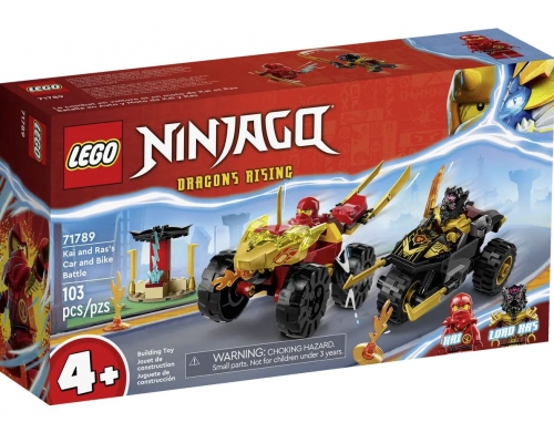 LEGO Ninjago 71789 Битва автомобилей и мотоциклов между Каем и Гонкой