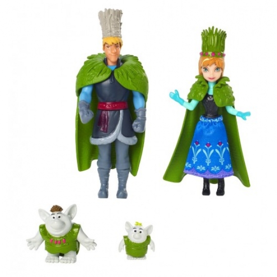 Мини-куклы - Анна и Кристоф с фигурками троллей, DFR79 Mattel