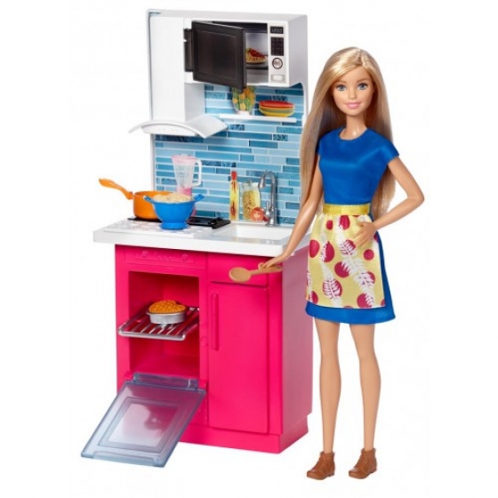 Кукла Барби Мебель для кухни и аксессуары, DVX51-DVX54 Barbie Mattel