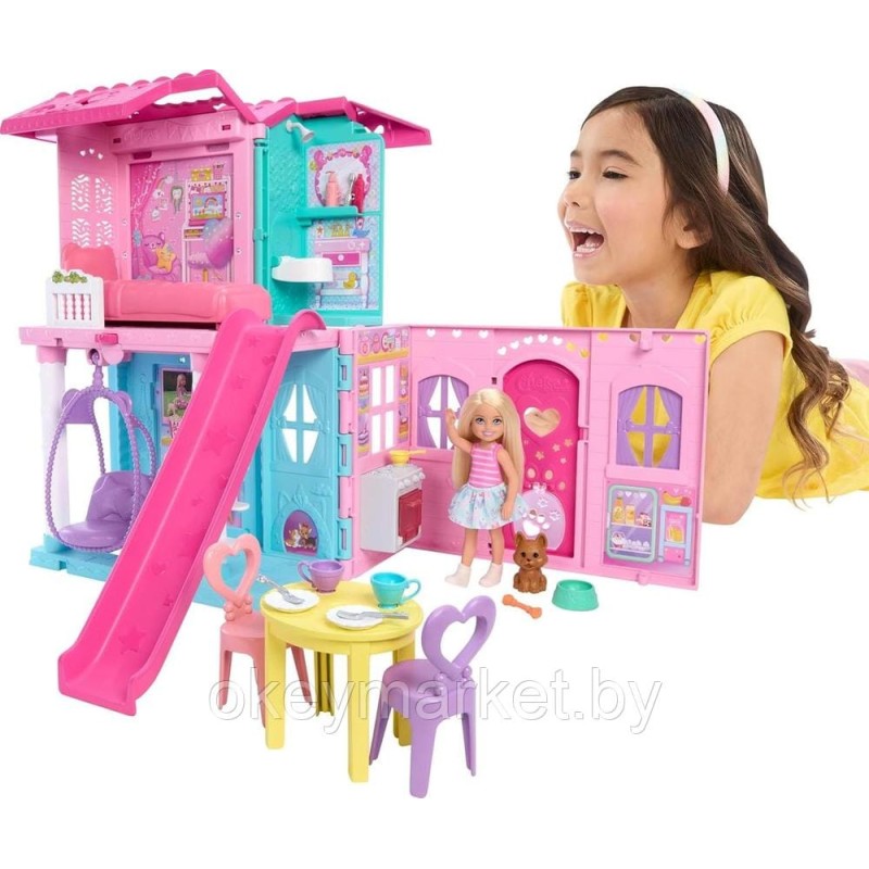 Игровой набор Mattel Barbie Раскладной кукольный домик + кукла Челси JFW49