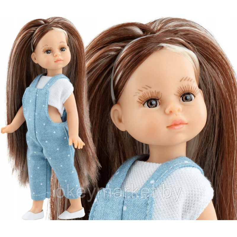 Кукла Paola Reina Ноэлия в футболке и синем комбинезоне, 21 см