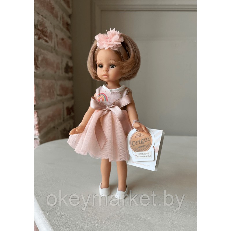 Кукла Paola Reina Ракель в воздушном платье и повязке с цветком, 21 см