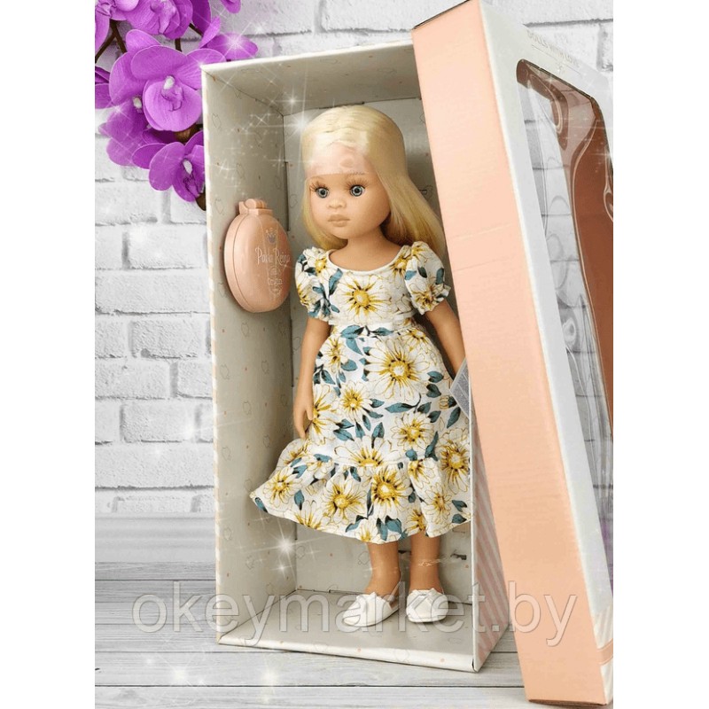 Кукла Paola Reina Лаура в длинном платье с цветами, 32 см