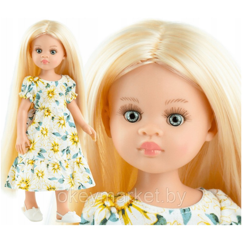 Кукла Paola Reina Лаура в длинном платье с цветами, 32 см