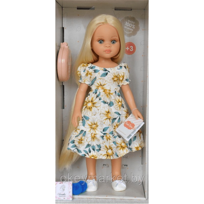 Кукла Paola Reina Лаура в длинном платье с цветами, 32 см