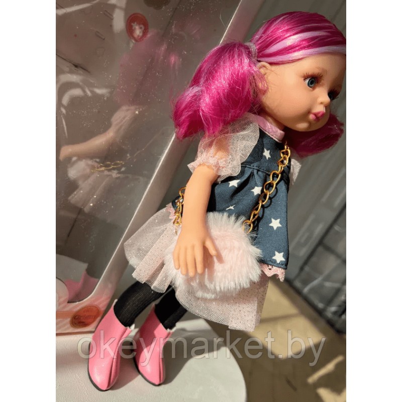 Кукла Paola Reina Росела в платье со звездами и с пушистой сумочкой 04529, 32 см