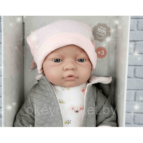 Кукла пупс Paola Reina виниловая Бэби (девочка) в курточке 45 см, 05191
