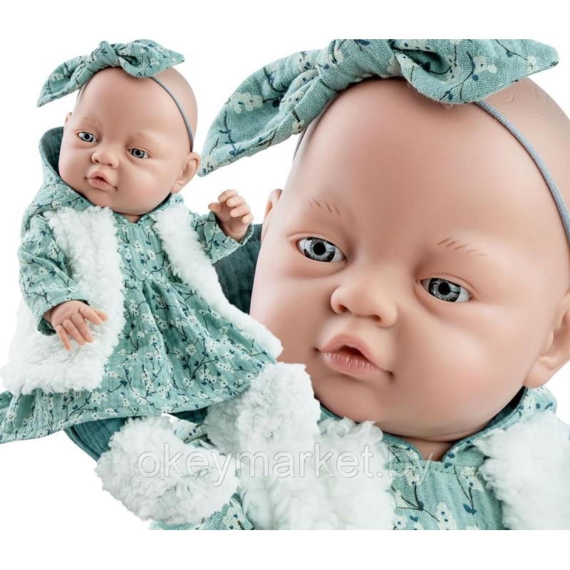 Кукла пупс Paola Reina Бэби в зеленом костюме с бантиком 45 см, 05193