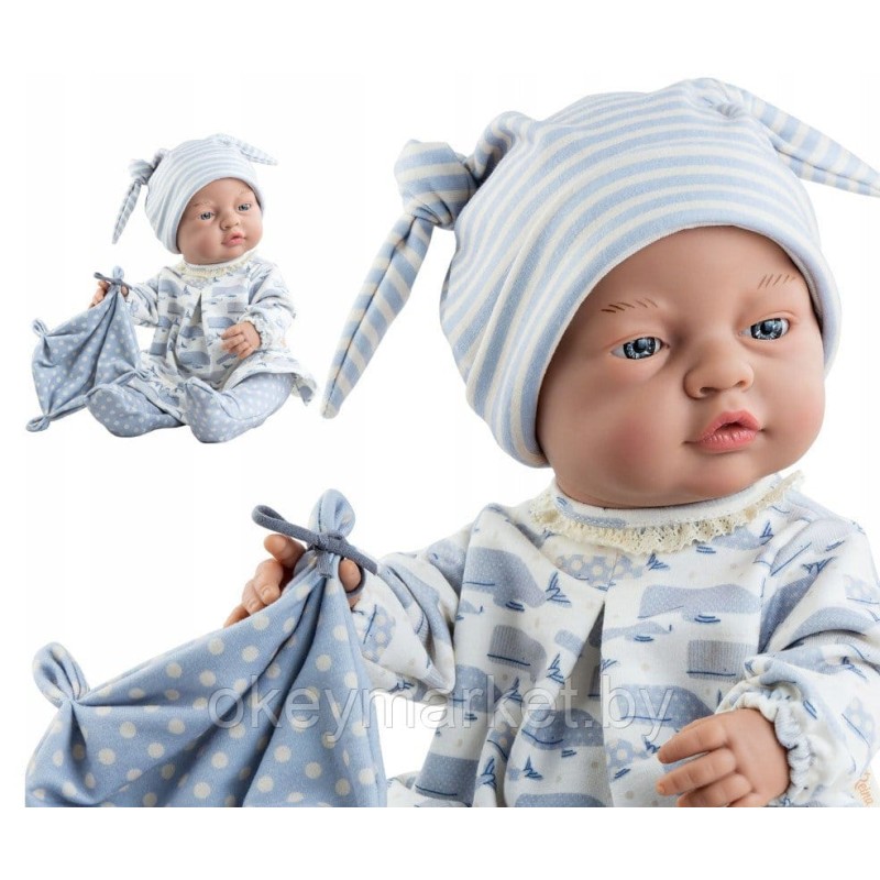 Кукла пупс Paola Reina Бэби в голубой пижаме 45 см, 05198