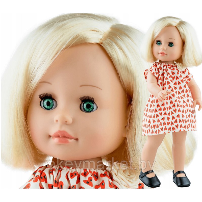Кукла Paola Reina виниловая Лейре в платье с сердечками 42 см , 06037