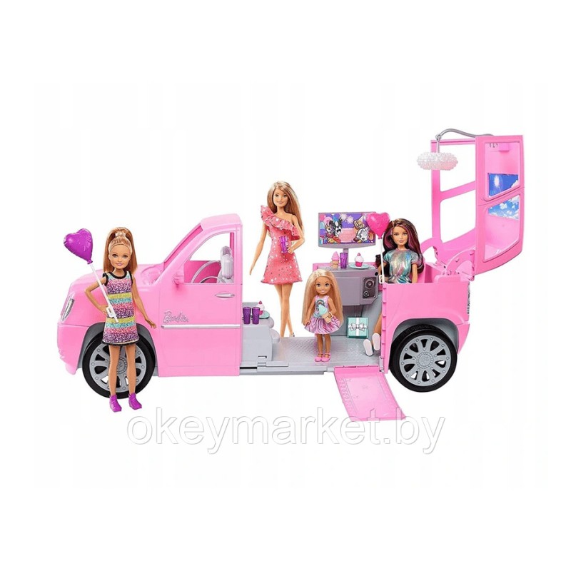 Игровой набор Mattel Barbie Сестры в лимузине, 4 куклы, GFF58