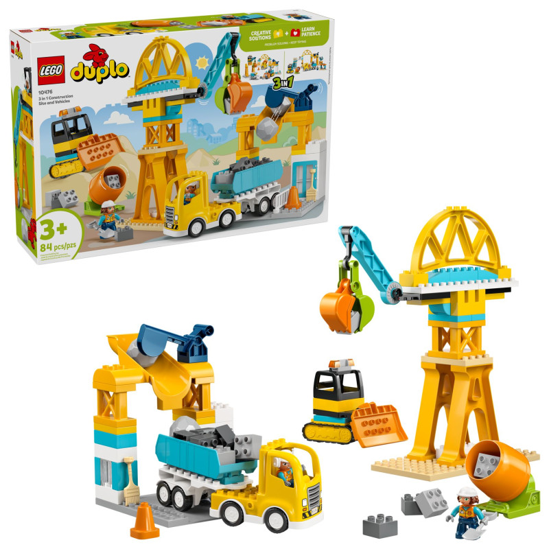 10476 LEGO Duplo Строительная площадка с автомобилями 3 в 1
