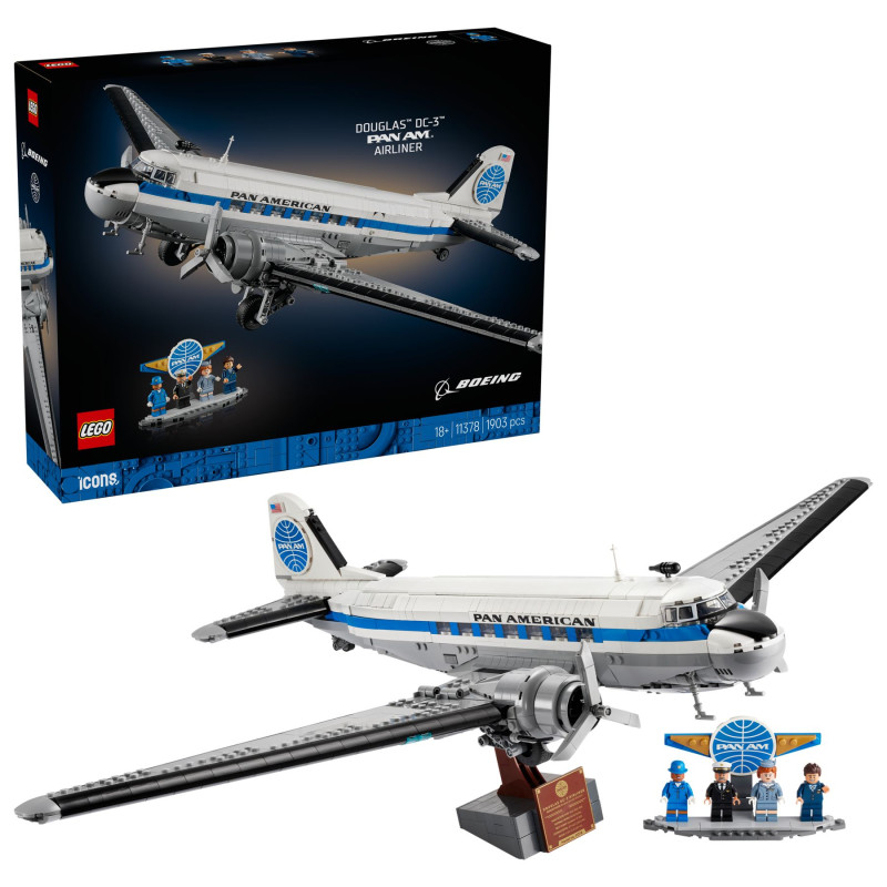 11378 LEGO ICONS Пассажирский самолёт Douglas DC-3 PAN AM