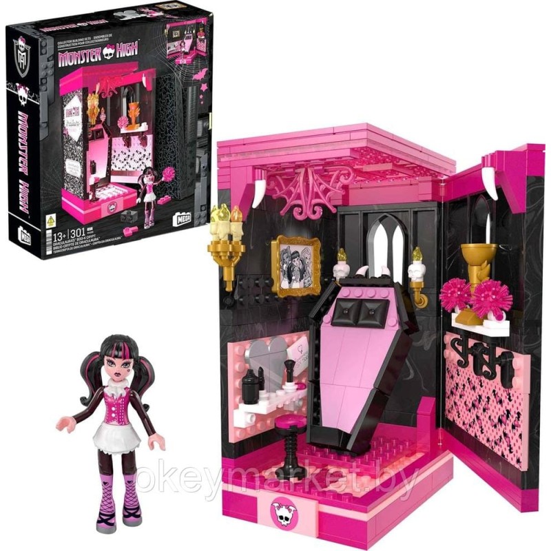 Конструктор Mega Bloks Monster High Draculaura's Boo-k Crypt HXJ88