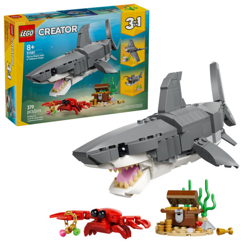 31381 LEGO Creator Свирепая акула с сундуком сокровищ 3 в 1