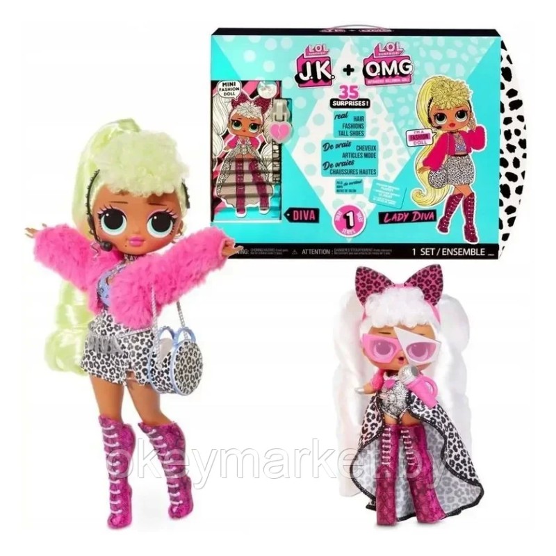 Кукла LOL Surprise OMG JK Серия 1 - Набор из 2 штук: Surprise Diva и Lady Diva - Лол 423157