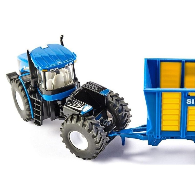 Siku, трактор New Holland T9.56 с прицепом, модель автомобиля, 1947 г.
