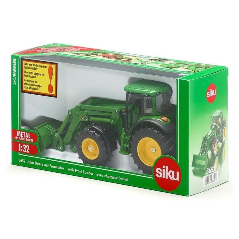 Siku, трактор John Deere с передним погрузчиком, модель автомобиля, 3652