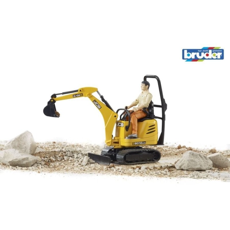 Bruder, микро-экскаватор JCB 8010 CTS с фигуркой строителя