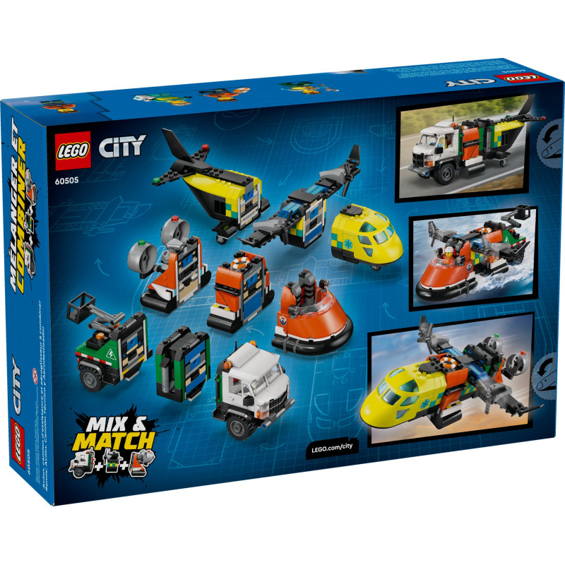 60505 LEGO City Ремикс самолёта, грузовика и судна на воздушной подушке