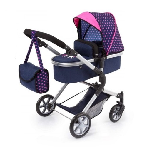 Bayer Design, City Neo, глубокий коляска для кукол, granatowo-розовый