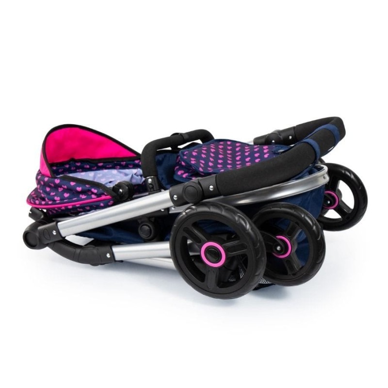 Bayer Design, Neo Vario Combi, глубокая кукольная тележка с сумкой, синий с единорогом