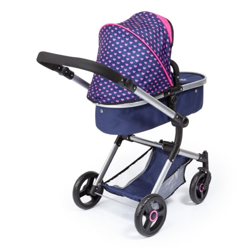 Bayer Design, Neo Vario Combi, глубокая кукольная тележка с сумкой, синий с единорогом