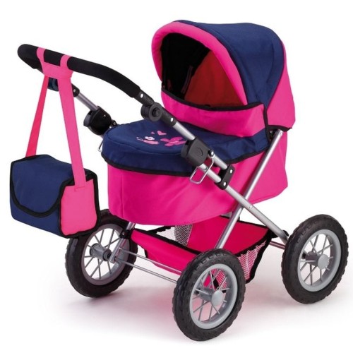 Bayer Design, Trendy, глубокая кукольная тележка с сумкой, розовый и темно-синий