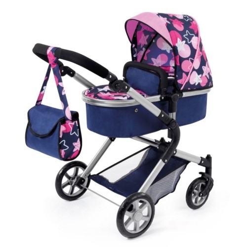 Bayer Design, City Neo, глубокая кукольная тележка, темно-синий и розовый