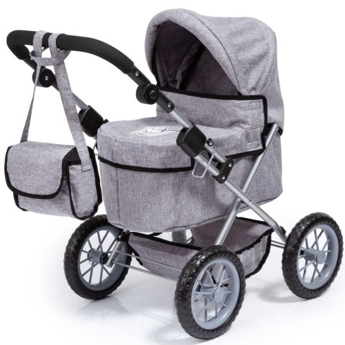 Bayer Design, Trendy, глубокая Кукольная коляска с сумкой, серый с короной