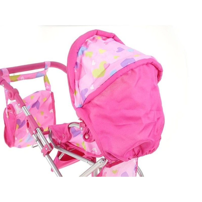 Адар, Кукольная коляска, розовый, красочные сердца