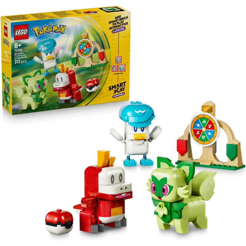 72158 LEGO Pokemon Smart Play Спригатито, Фуэкоко и Кваксли сражаются друг с другом