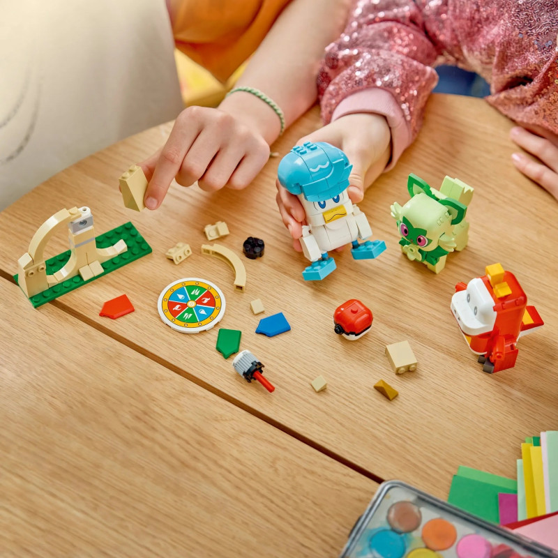72158 LEGO Pokemon Smart Play Спригатито, Фуэкоко и Кваксли сражаются друг с другом