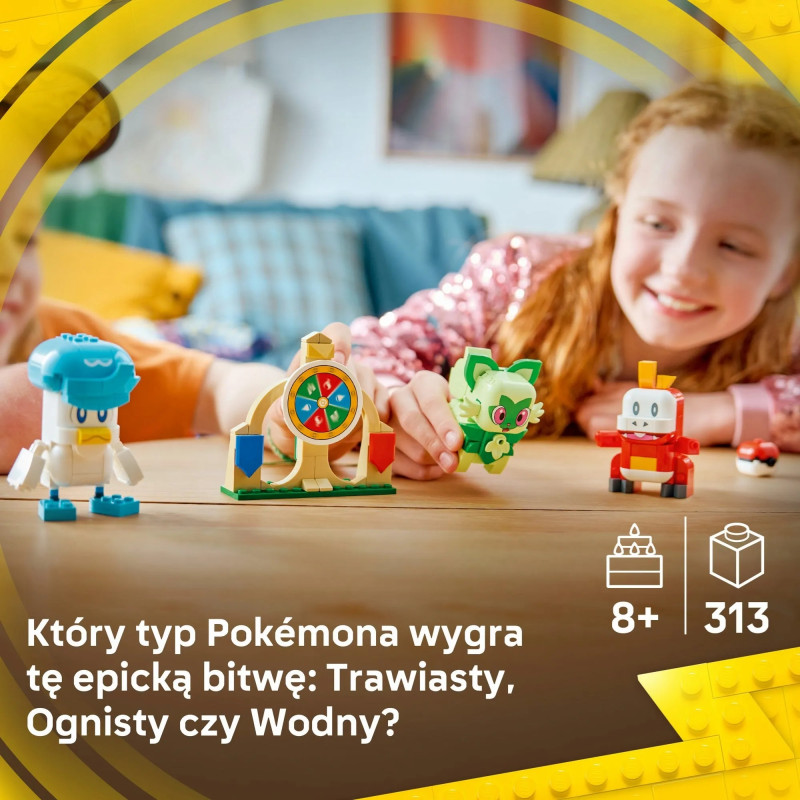 72158 LEGO Pokemon Smart Play Спригатито, Фуэкоко и Кваксли сражаются друг с другом