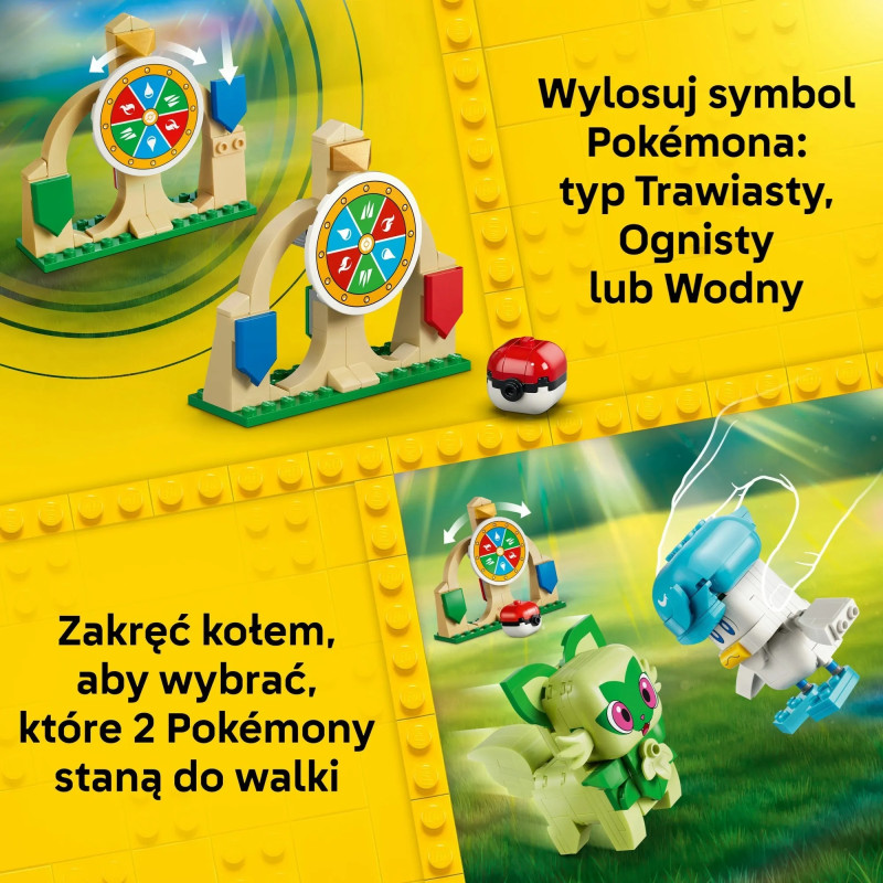 72158 LEGO Pokemon Smart Play Спригатито, Фуэкоко и Кваксли сражаются друг с другом