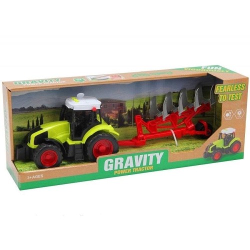 Trifox, трактор с красной сельскохозяйственной машиной, автомобиль со звуком