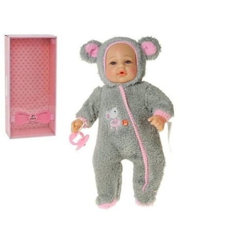 Adar, детская кукла, в сером комбинезоне, звук, 40 см