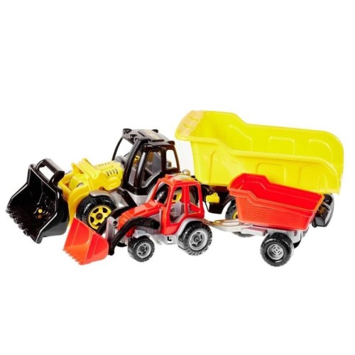 Трактор с погрузчиком и прицепом, сельскохозяйственный автомобиль