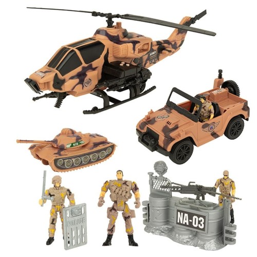 Smiki, военные, комплект с транспортными средствами и фигурками, свет и звук