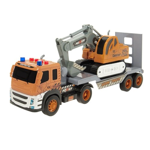Smiki, эвакуатор с экскаватором, комплект транспортных средств, свет и звук