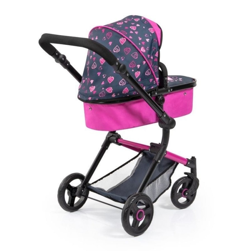 Bayer Design, Neo Vario Combi, глубокая кукольная тележка с сумкой, розовый