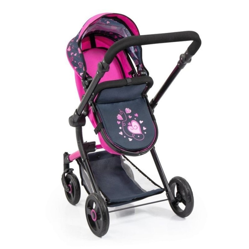 Bayer Design, Neo Vario Combi, глубокая кукольная тележка с сумкой, розовый