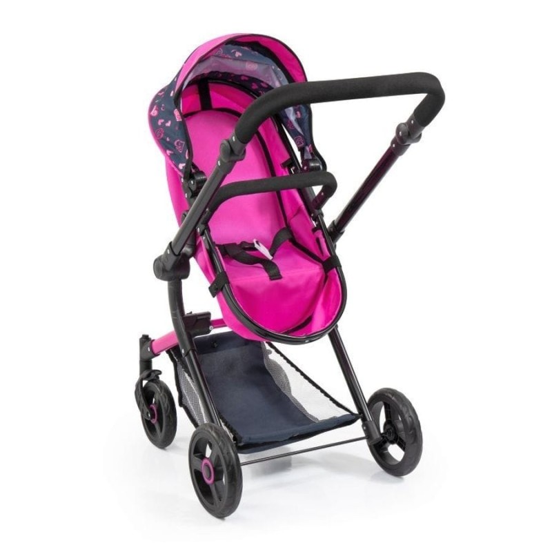 Bayer Design, Neo Vario Combi, глубокая кукольная тележка с сумкой, розовый