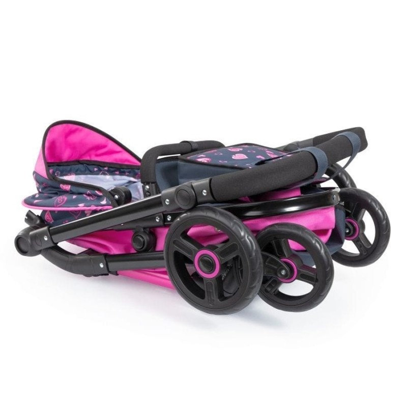 Bayer Design, Neo Vario Combi, глубокая кукольная тележка с сумкой, розовый