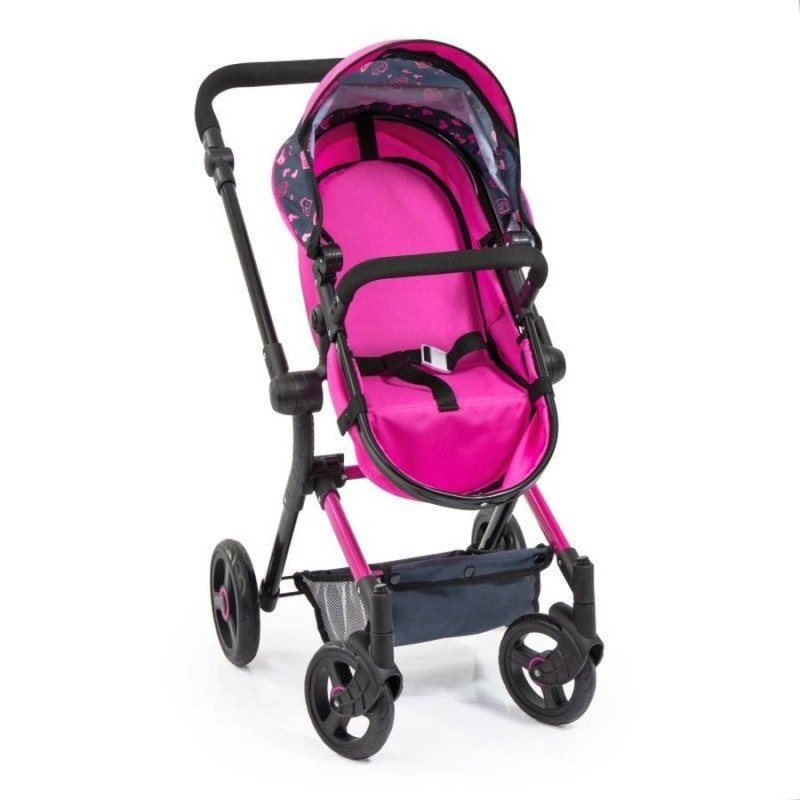 Bayer Design, Neo Vario Combi, глубокая кукольная тележка с сумкой, розовый