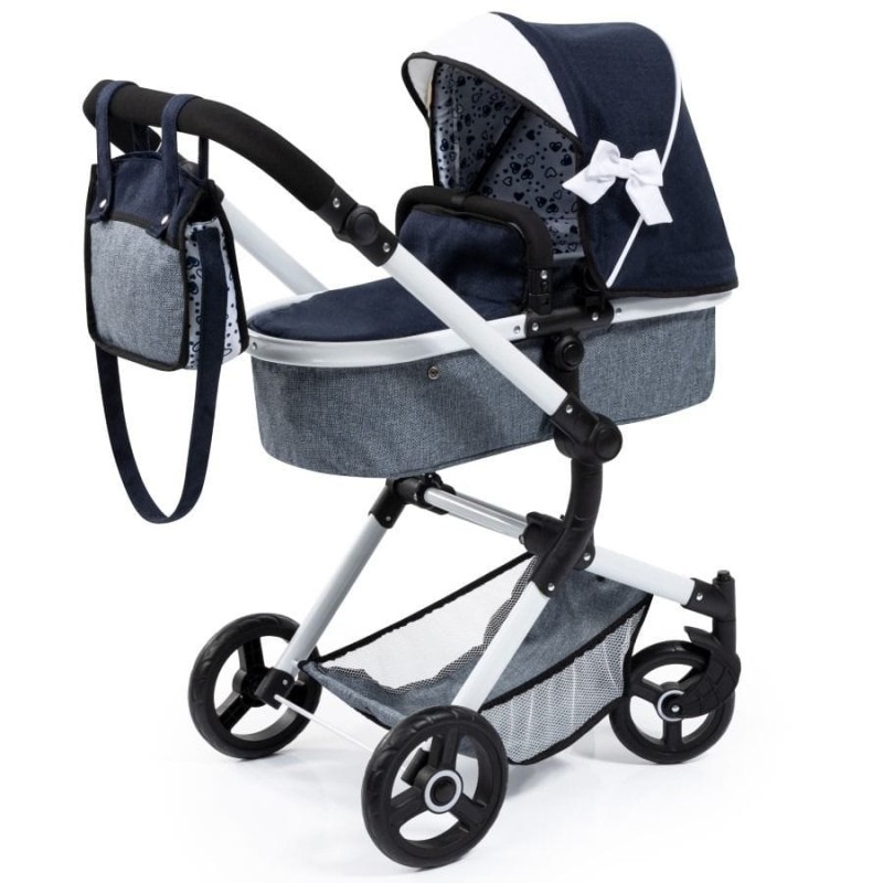 Bayer Design, Neo Vario Combi, глубокая кукольная тележка с сумкой, темно-синий