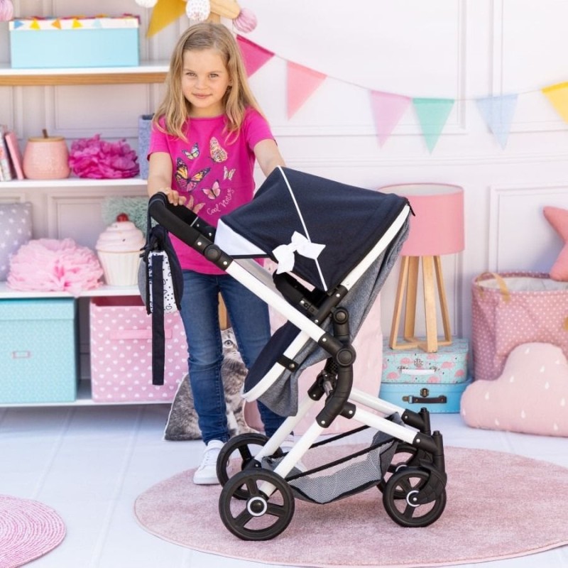 Bayer Design, Neo Vario Combi, глубокая кукольная тележка с сумкой, темно-синий