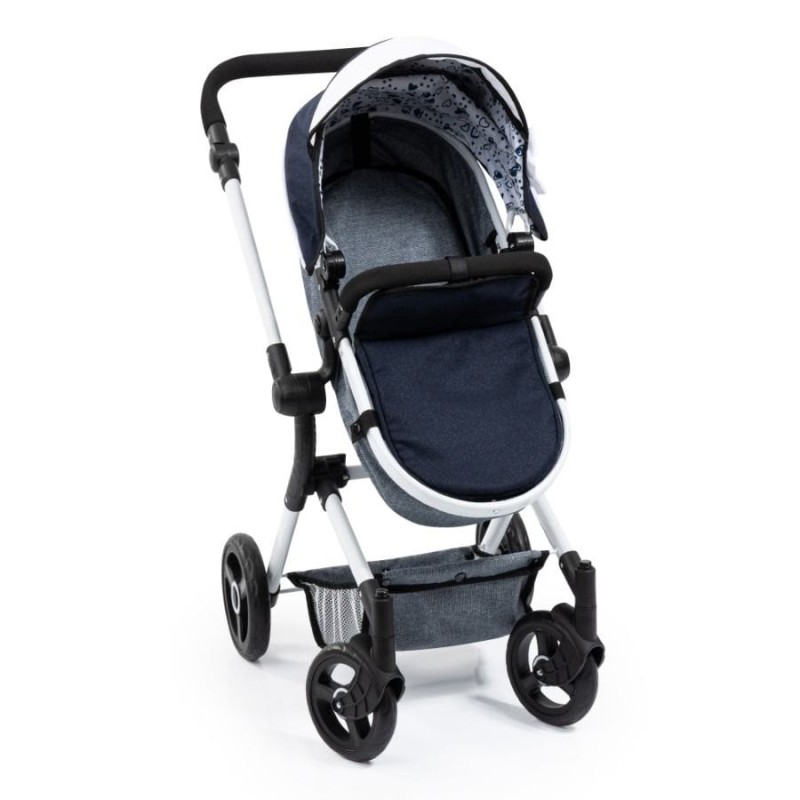 Bayer Design, Neo Vario Combi, глубокая кукольная тележка с сумкой, темно-синий