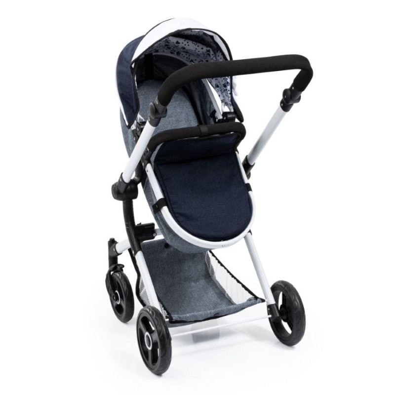 Bayer Design, Neo Vario Combi, глубокая кукольная тележка с сумкой, темно-синий